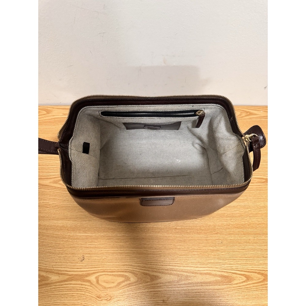 Dooney and Bourke Canvas/ Leather Dopp kit collapsable toiletries travel bag VTG - Picture 7 of 9